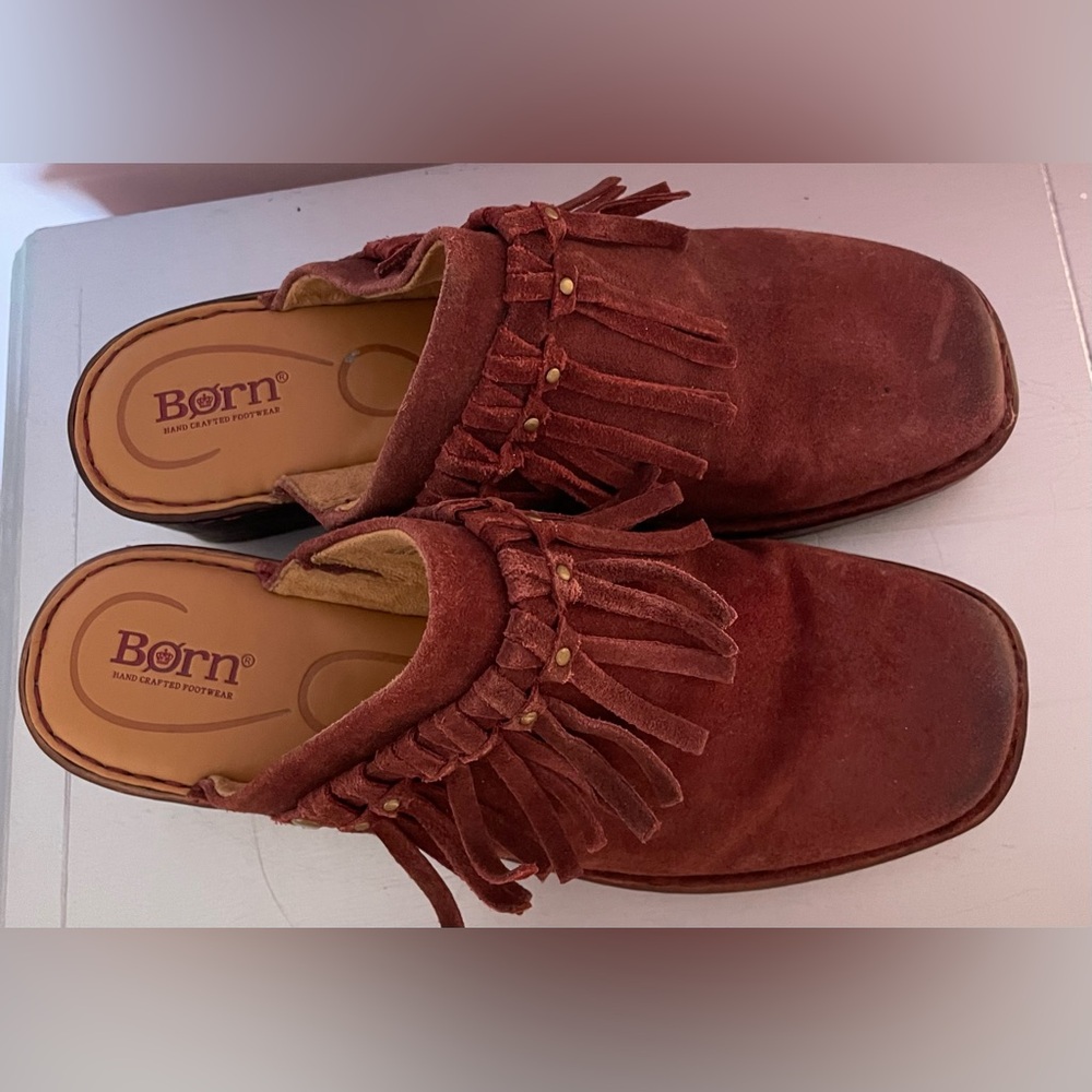 Born Fringed Suede Women's Mules